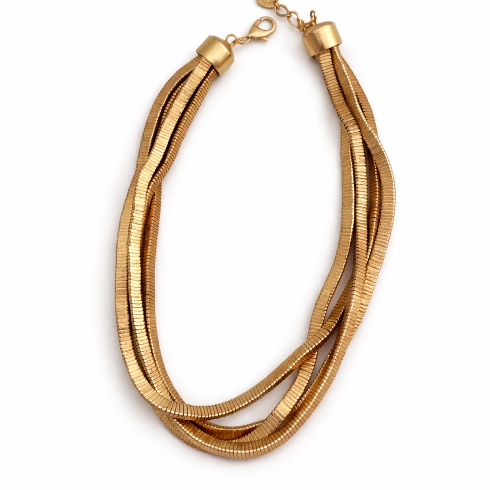 Gold Multi-Strand Herringbone Necklace - Women Jewelry